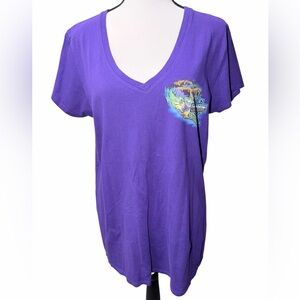 Harley Davidson 2015 Mexico Cozumel Purple V-Neck Ocean Turtle Graphic Tee XL